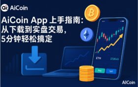 AiCoin App 的首页界面展示，包括行情看板和资讯模块