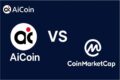 AICoin与CoinMarketCap在行情、图表、链上功能方面的对比图