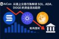 图示从链上交易行为角度解读SOL、ADA、DOGE的资金流出趋势，突出机构套利可能性